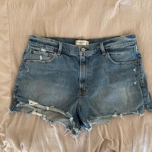 Abercrombie & Fitch Blue Distressed Jean Shorts
